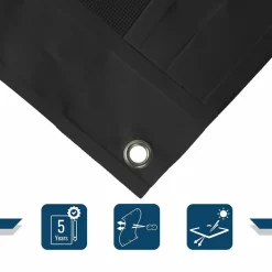 TECPLAST - Toile pergola micro-perforée tecplast mp460pr 3,5x4 m - noire - garantie 5 ans