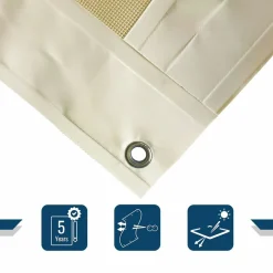 TECPLAST - Toile pergola micro-perforée tecplast mp460pr 4x5 m - ivoire - garantie 5 ans