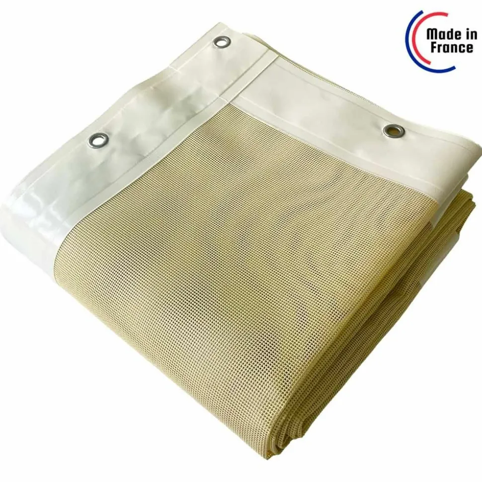 TECPLAST - Toile pergola micro-perforée tecplast mp460pr 4x5 m - ivoire - garantie 5 ans