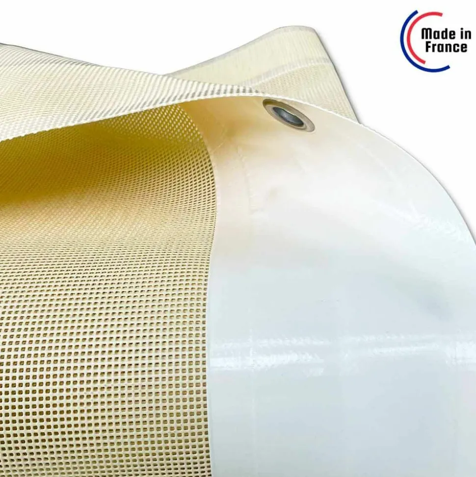 TECPLAST - Toile pergola micro-perforée tecplast mp460pr 4x5 m - ivoire - garantie 5 ans