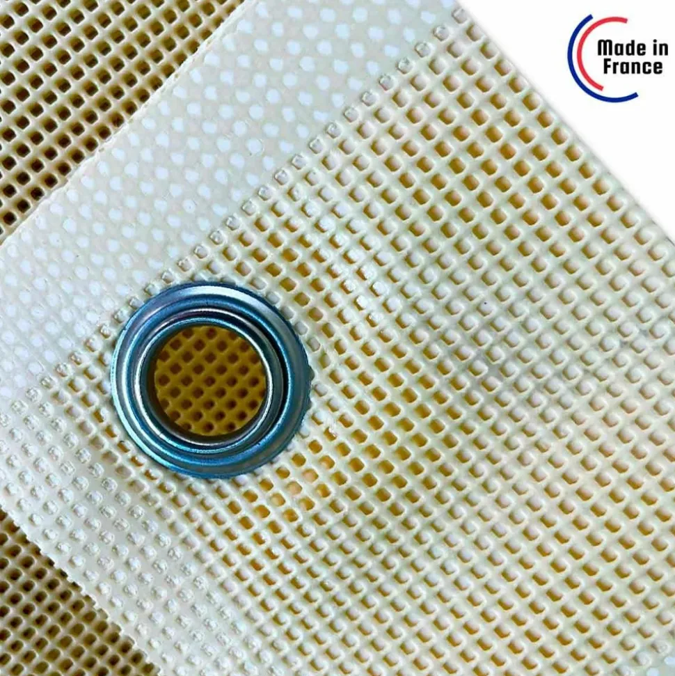 TECPLAST - Toile pergola micro-perforée tecplast mp460pr 4x5 m - ivoire - garantie 5 ans