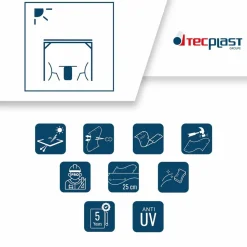 TECPLAST - Toile pergola micro-perforée tecplast mp460pr 2,5x3 m - verte - garantie 5 ans