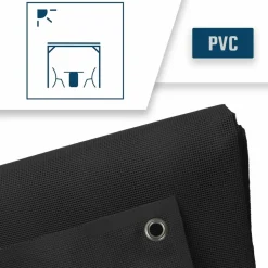 TECPLAST - Toile pergola micro-perforée tecplast mp460pr 3x3 m - noire - garantie 5 ans