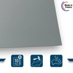 TECPLAST - Toile pergola sans oeillets 3x7 m xp640pr grise - garantie 10 ans tecplast