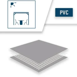 TECPLAST - Toile pergola sans oeillets 3x7 m xp640pr grise - garantie 10 ans tecplast