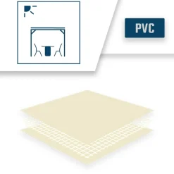 TECPLAST - Toile pergola sans oeillets 3x9 m xp640pr ivoire - garantie 10 ans tecplast