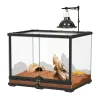 TERRATLANTIS - Kit terrarium pour Pogona juvenile, coloris noir L.60 x l.45x H.45 cm