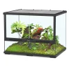 TERRATLANTIS - Terrarium pour reptiles et amphibiens en verre noir - L.60 cm