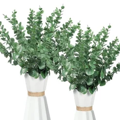 Tige de feuille d'eucalyptus artificielle - vert foncé