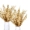 Tige de feuille d'eucalyptus artificielle dorée - or
