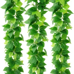 Tiges de plantes artificielles en plastique, feuilles de vigne de 2 mètres de long