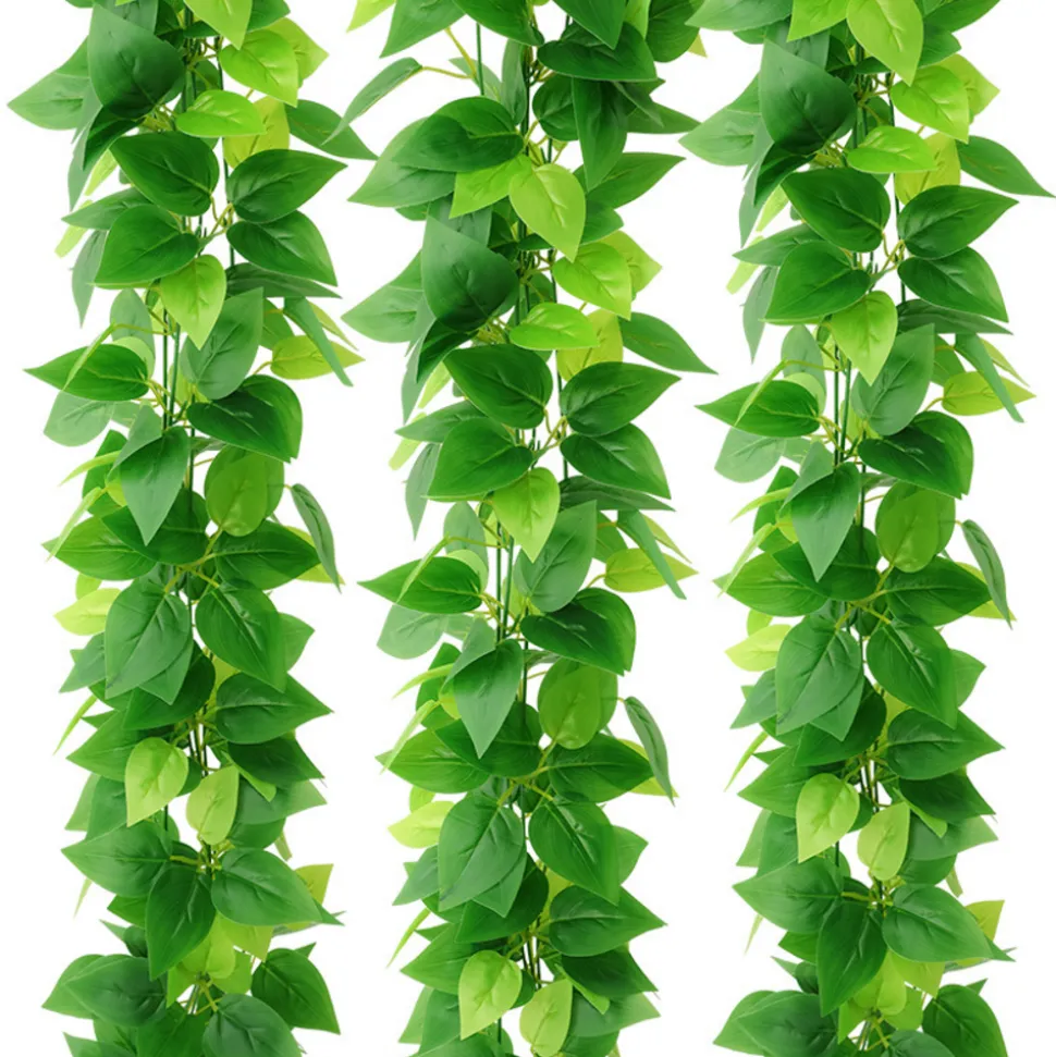 Tiges de plantes artificielles en plastique, feuilles de vigne de 2 mètres de long