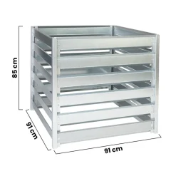 TIMBELA - Composteur de jardin M800 - 91 x 91 x h85 cm / 704l - composteur de jardin en métal - bac à compost