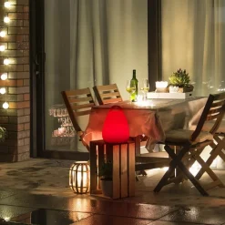 TOILINUX - Lampe led d'extérieur à poser avec poignée et télécommande - multicouleur