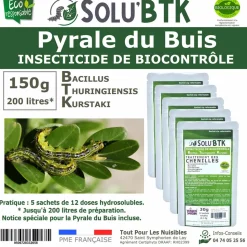 TOUT POUR LES NUISIBLES - Solubtk-pyrale du buis 150gr bacillus thuringiensis-insecticide