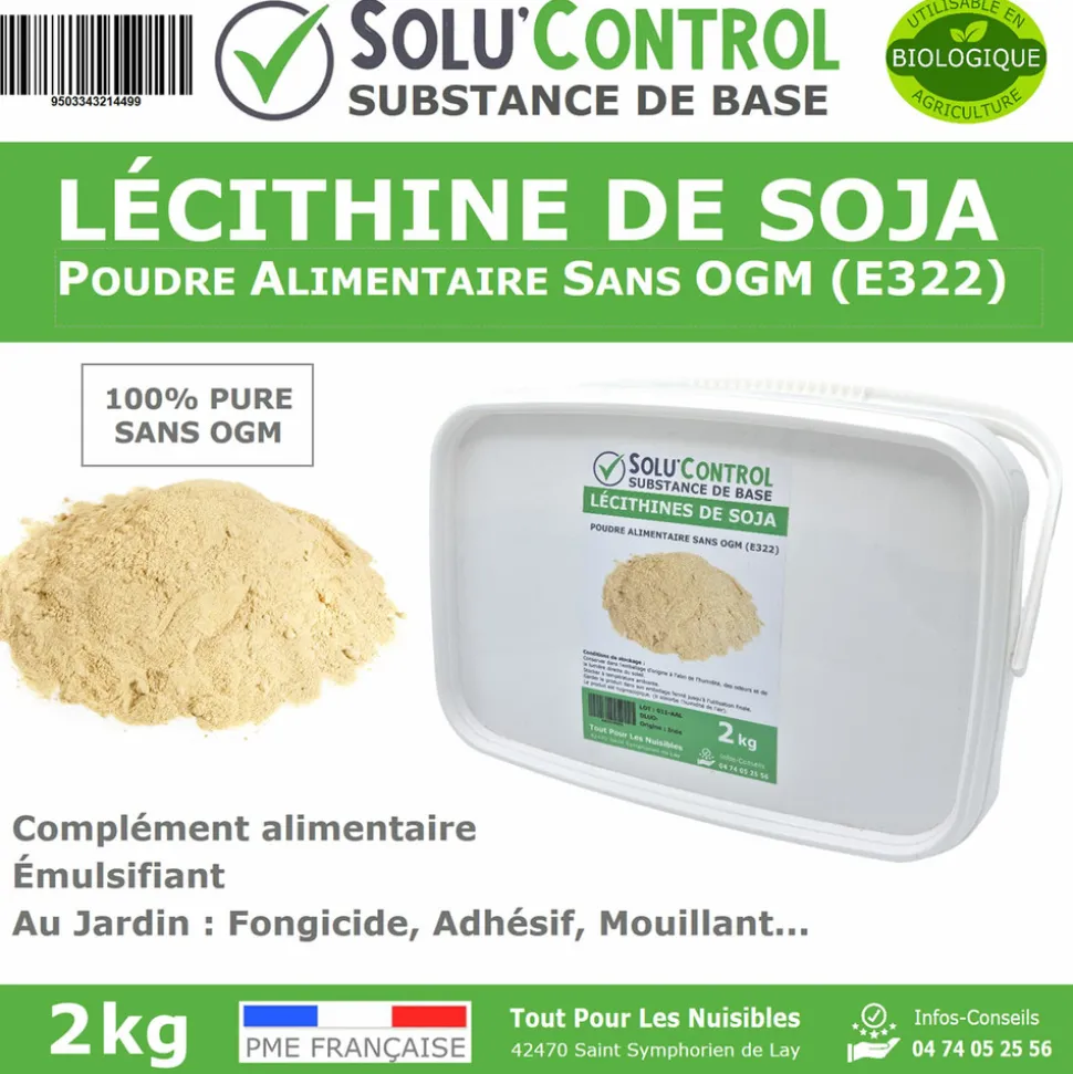 TOUT POUR LES NUISIBLES - Lécithine de soja sans ogm, solu'control - seau de 2kg