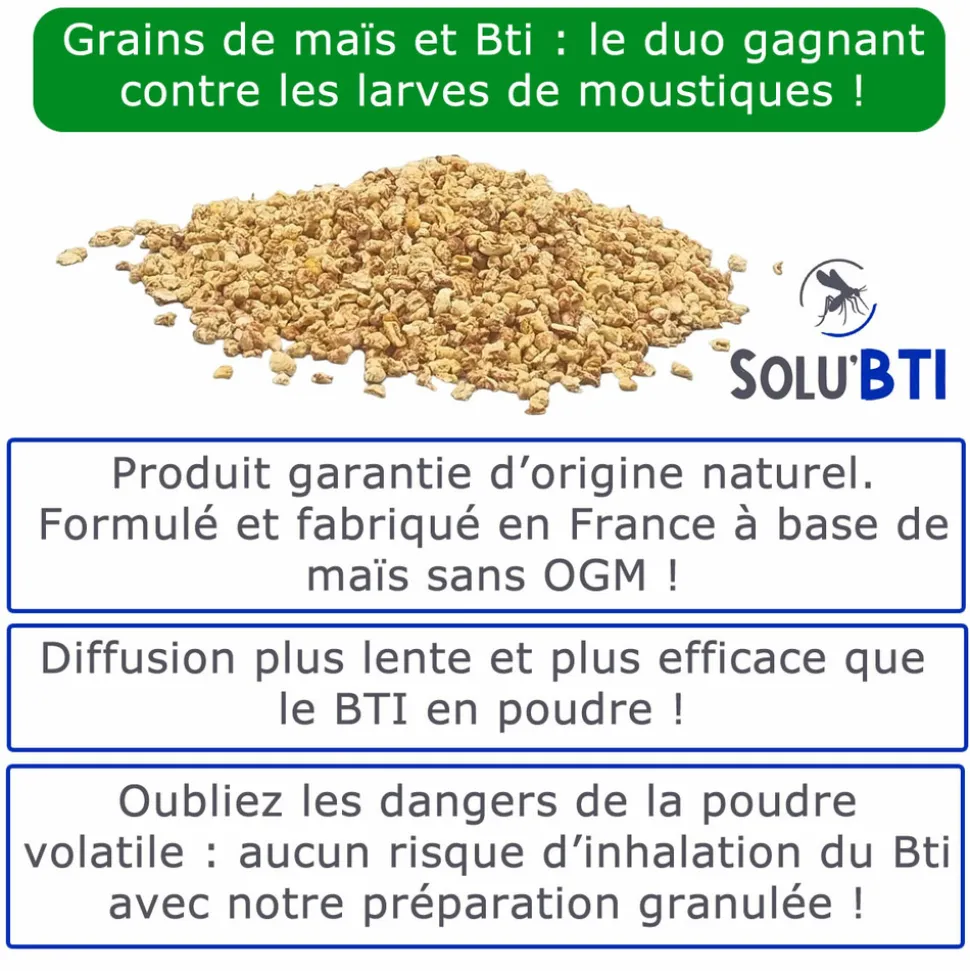 TOUT POUR LES NUISIBLES - Solu'bti - moustiques - 400 gr de larvicide biologique