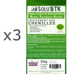 TOUT POUR LES NUISIBLES - Solubtk -pyrale du buis 90gr bacillus thuringiensis -insecticide
