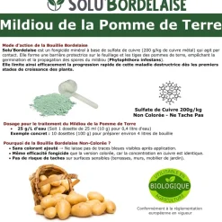 TOUT POUR LES NUISIBLES - Solu'bordelaise - 500 g de bouillie bordelaise - mildiou de la pomme de terre - utilisable agriculture biologique