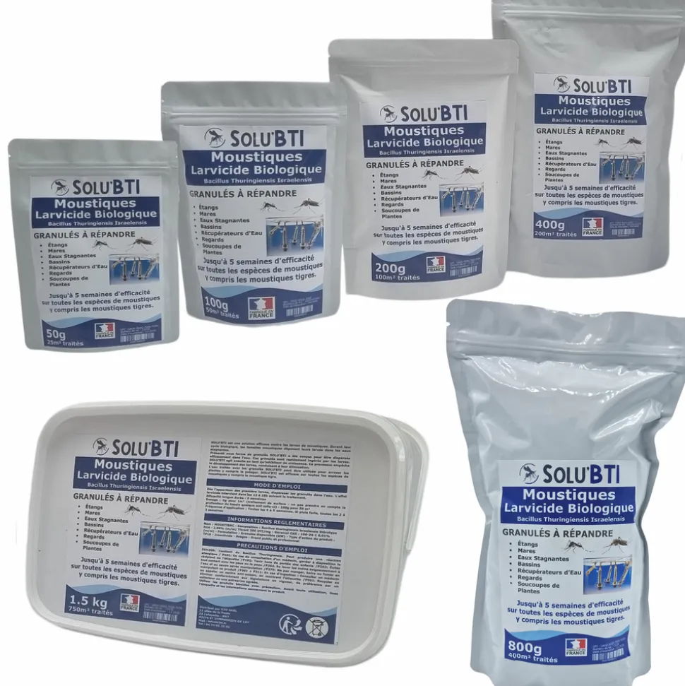 TOUT POUR LES NUISIBLES - Solu'bti - moustiques - 800 gr de larvicide biologique