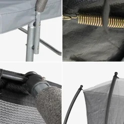 Trampoline ø 305cm - mars inner xxl- trampoline de jardin gris avec filet de protection intérieur. Échelle. Bâche. Filet pour