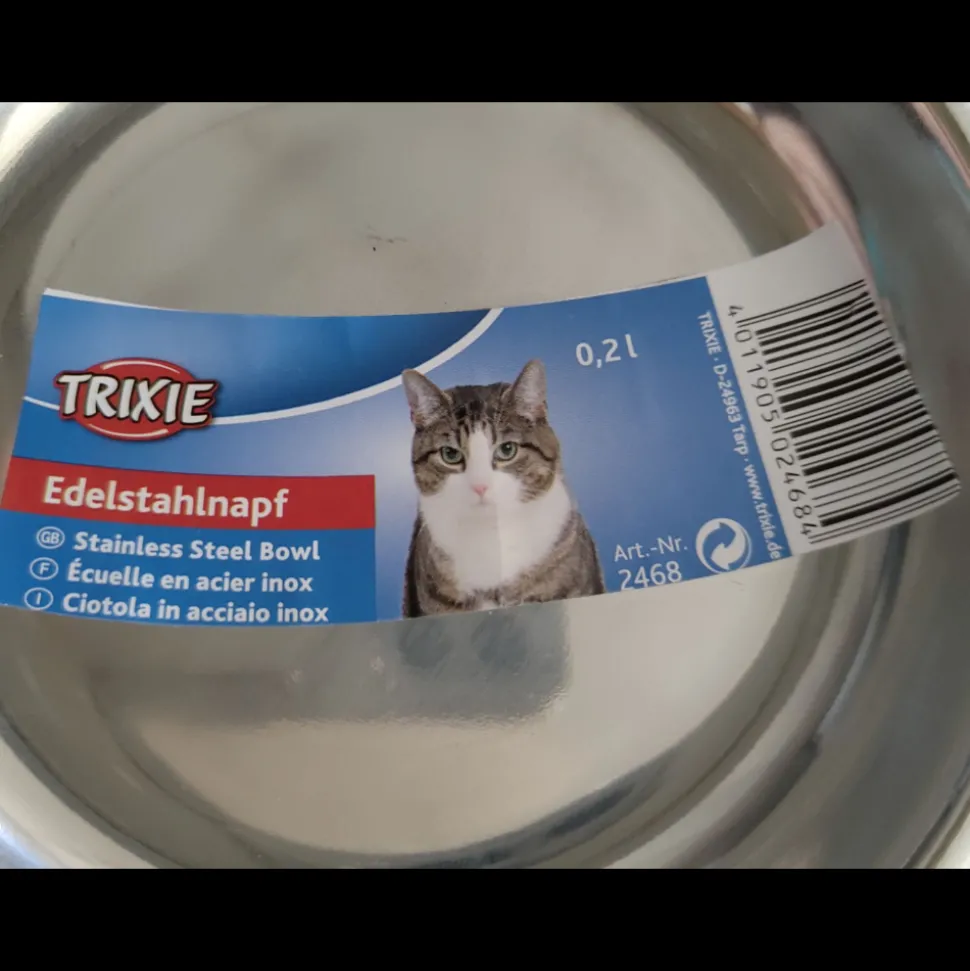 TRIXIE - Écuelle 0.2 l ø 13 cm en acier inox pour chat