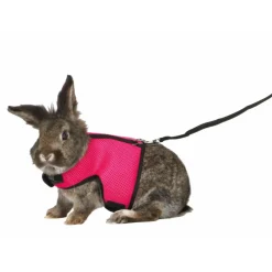 TRIXIE - Harnais doux avec laisse 1,2 m pour grand lapins - couleur aléatoire