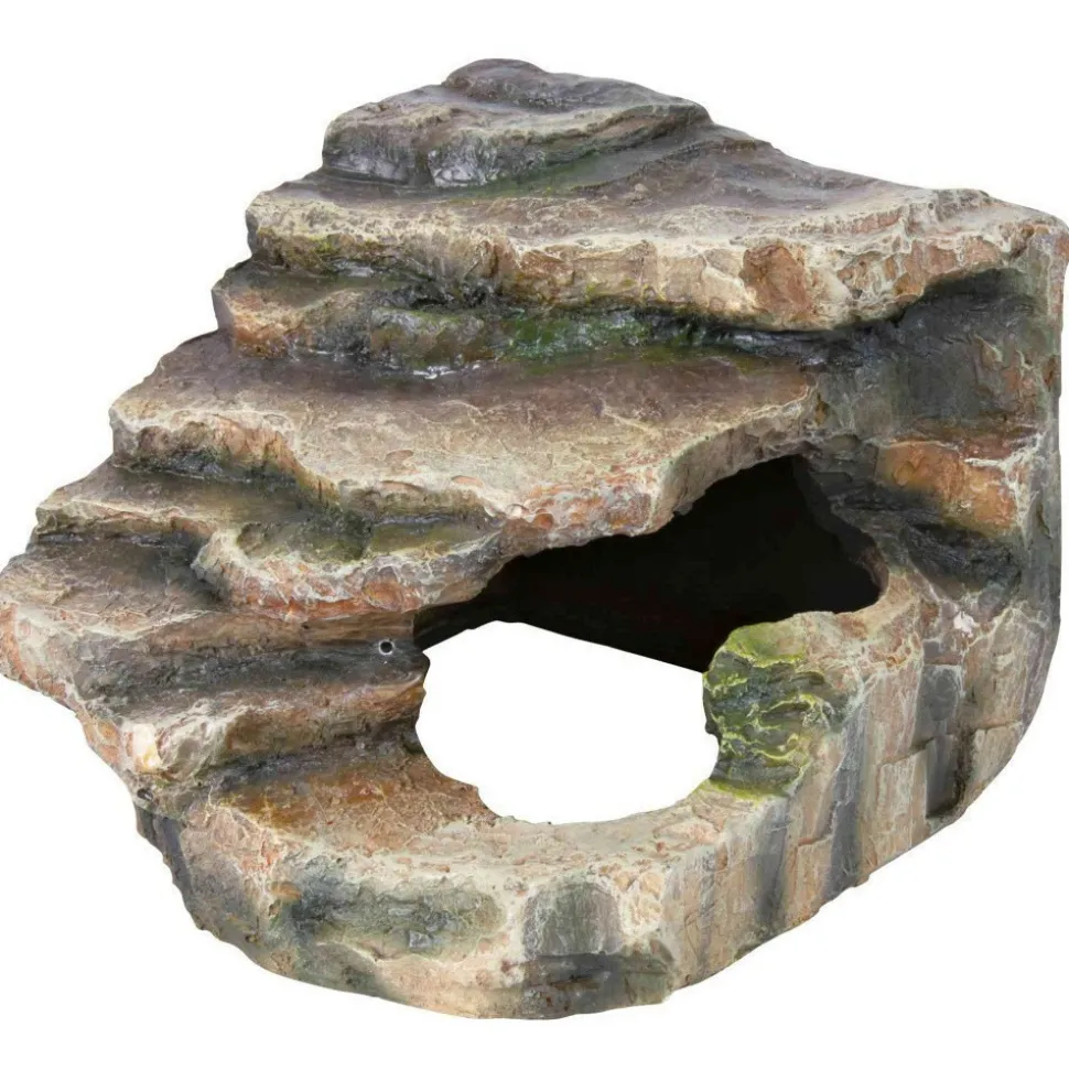 TRIXIE - Rocher d'angle avec grotte et plateforme 16 x 12 x 15 cm. Pour reptile.