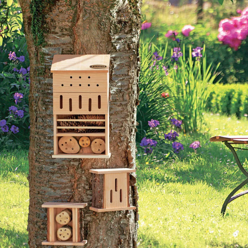 TRUFFAUT - Abri double à papillons, en bois Douglas L.16 x P.7,5 x H.15 cm