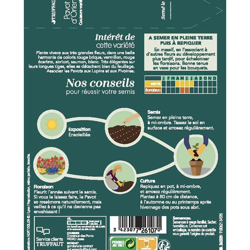 TRUFFAUT - Pavot d’Orient couleur variée : en sachet