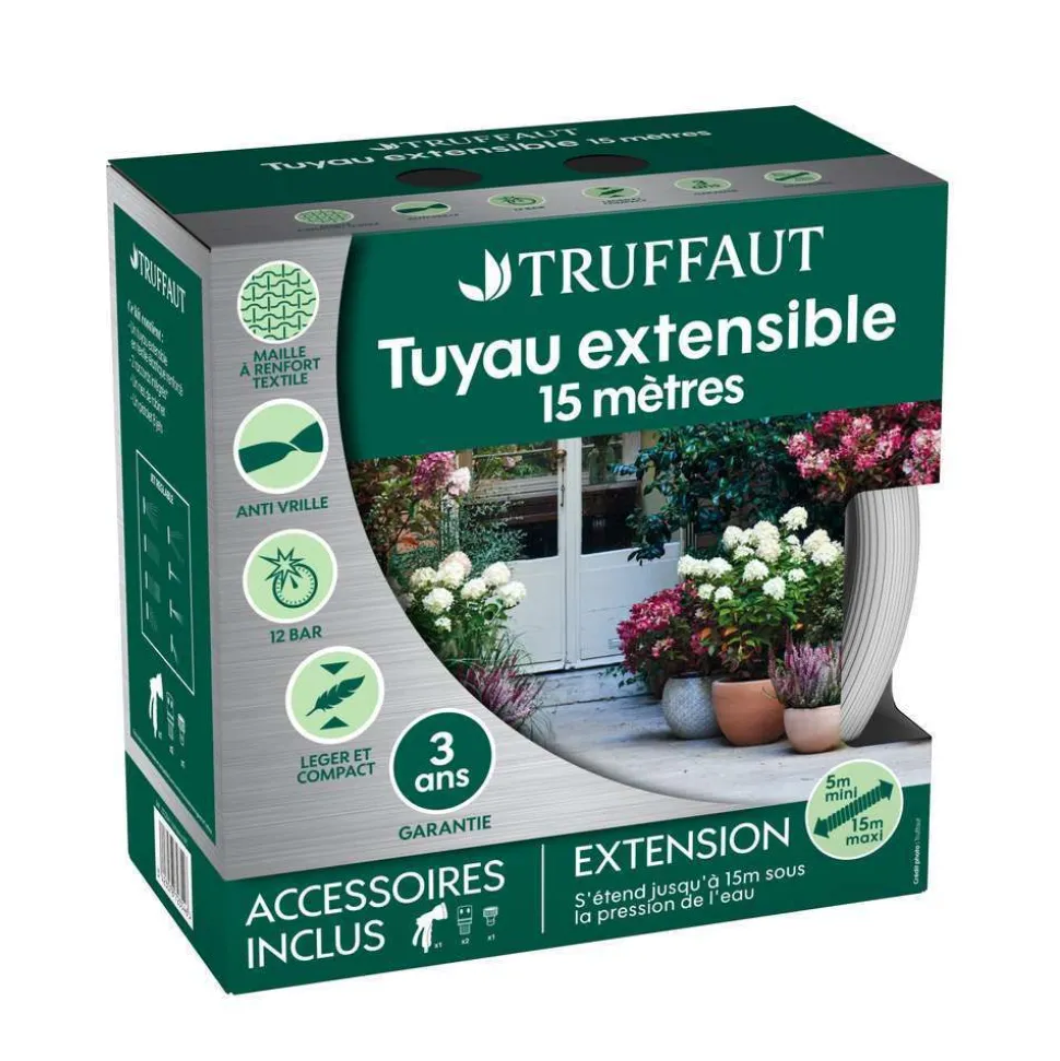 TRUFFAUT - Tuyau d'arrosage extensible 15m