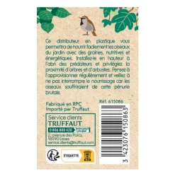 TRUFFAUT BIODIVERSITÉ - Distributeur de graines Oxygène en plastique pour oiseaux