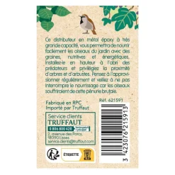 TRUFFAUT BIODIVERSITÉ - Distributeur de graines Gîte XL pour oiseaux du jardin
