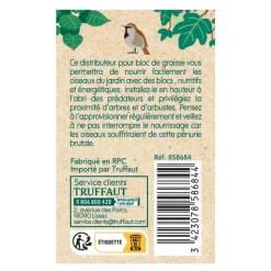 TRUFFAUT BIODIVERSITÉ - Distributeur de pain de graisse Hopy pour oiseaux du jardin