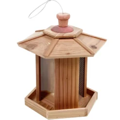 TRUFFAUT BIODIVERSITÉ - Mangeoire Folk en bois pour oiseaux du jardin