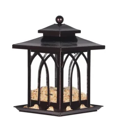 TRUFFAUT BIODIVERSITÉ - Mangeoire Nuance en métal noir pour oiseaux L.20 x l.20 x H.29cm