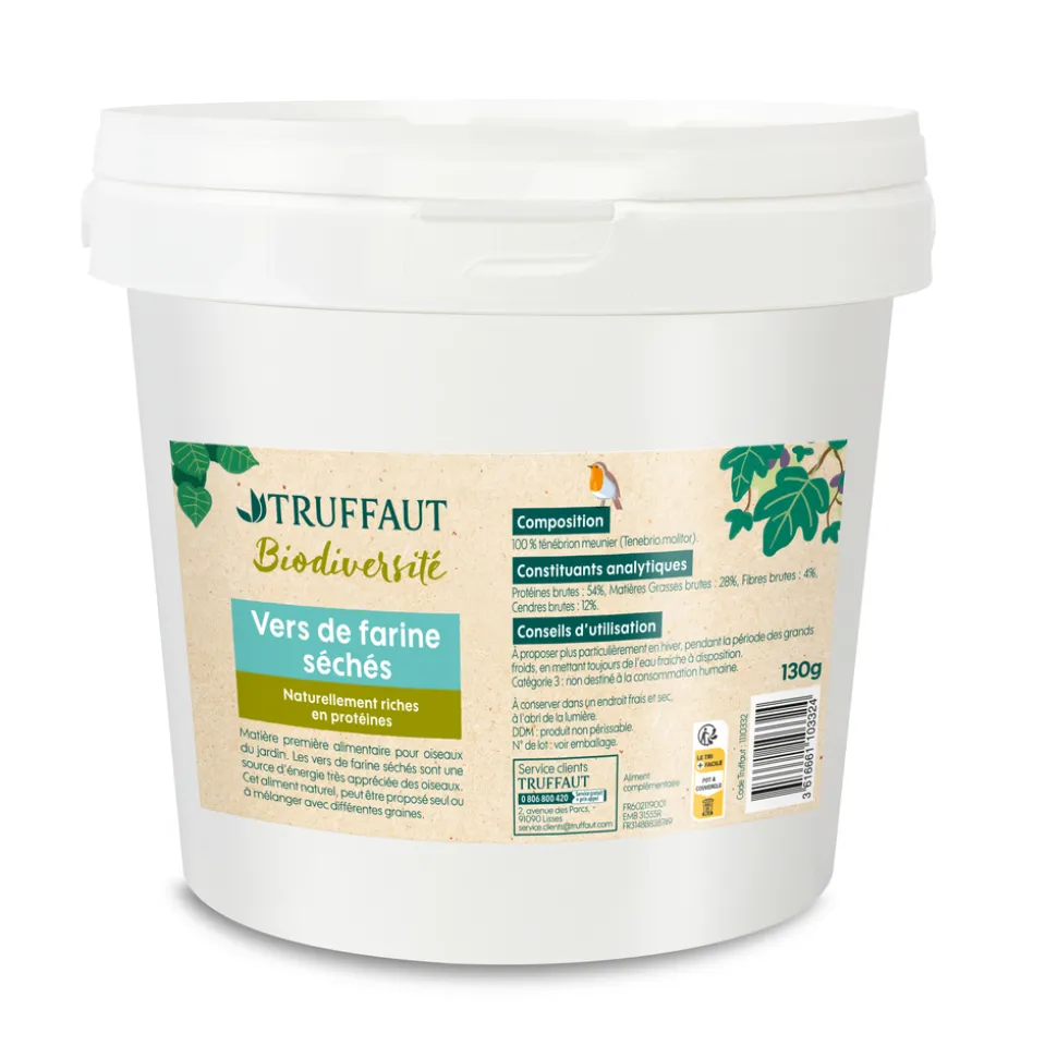 TRUFFAUT BIODIVERSITÉ - Vers de farine séchés - 130g