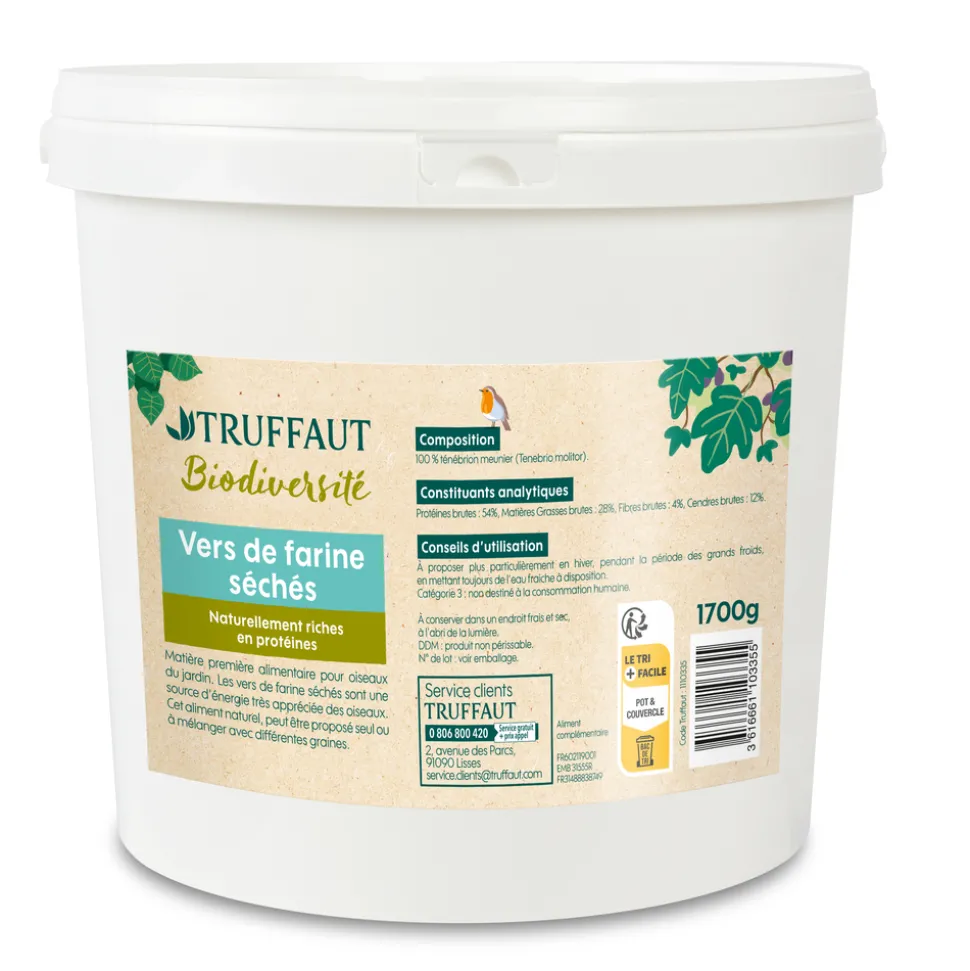 TRUFFAUT BIODIVERSITÉ - Vers de farine séchés - 1700g