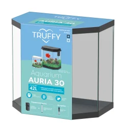 TRUFFY - Aquarium AURIA LED équipé noir 42 litres - L.40,1xP.25xH.41,5cm