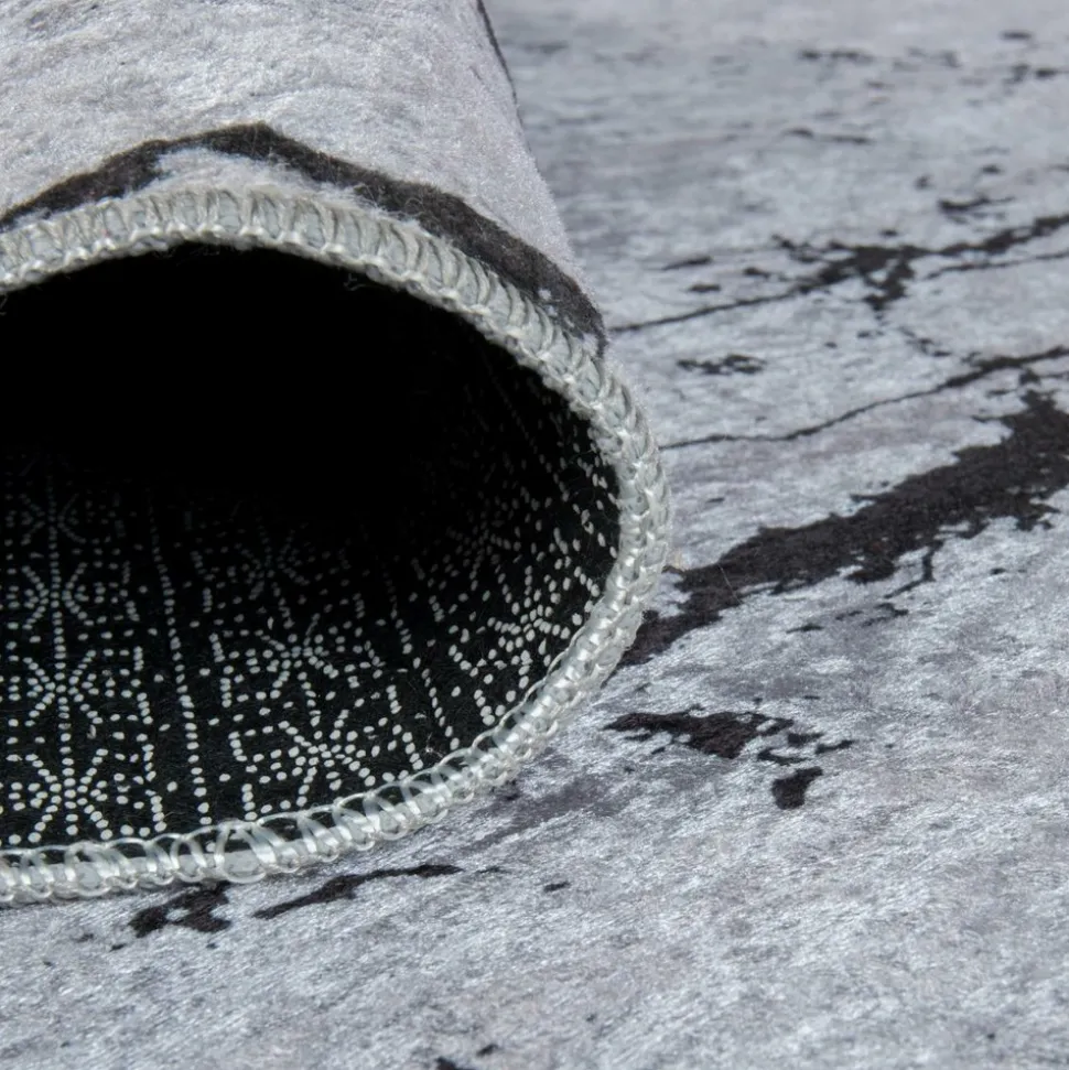 UNAMOURDETAPIS - Tapis de salon 200x290 lyn11 marb gris, facile d'entretien