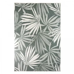 UNAMOURDETAPIS - Tapis extérieur, kilim reversible 160x230 ag reversible vert et crème