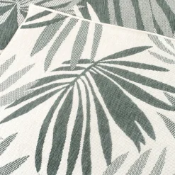 UNAMOURDETAPIS - Tapis extérieur, kilim reversible 160x230 ag reversible vert et crème