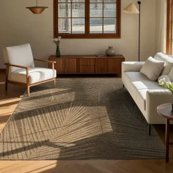 UNAMOURDETAPIS - Tapis extérieur intérieur 60x90 lyn13 reza aspect jute motif feuilles