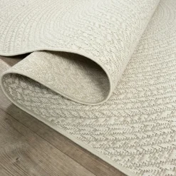 UNAMOURDETAPIS - Tapis extérieur intérieur rond ø80 lyn13 rezy aspect jute motif rond ton sur ton