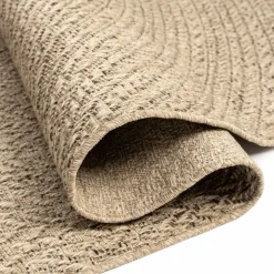 UNAMOURDETAPIS - Tapis extérieur intérieur 140x200 lyn13 rezy aspect jute motif rond ton sur ton