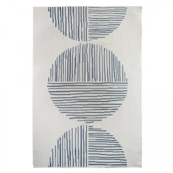 UNAMOURDETAPIS - Tapis extérieur, kilim reversible 120x170 av reversible bleu et crème