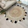UNAMOURDETAPIS - Tapis rond 150x150 rond jt rondi beige , tapis jute artisanal