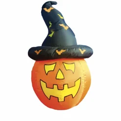 URBAN LIVING - Décoration d'halloween - citrouille chapeau gonflable - h. 123 cm