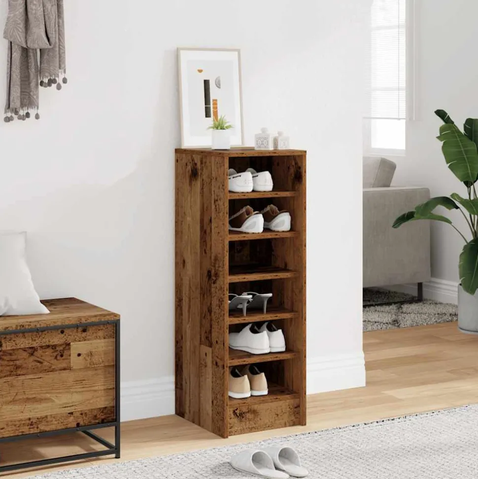 VIDAXL - Armoire à chaussures vieux bois 32x35x92 cm bois d'ingénierie