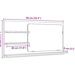 VIDAXL - Armoire à miroir de salle de bain vieux bois bois d'ingénierie